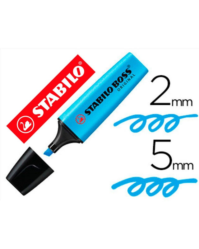 Rotulador stabilo boss fluorescente 70 azul
