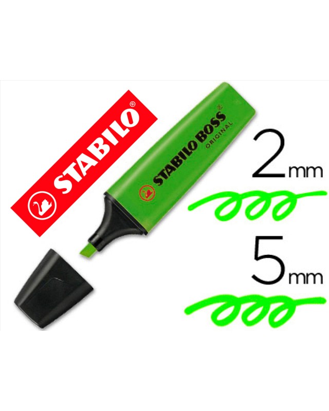 Rotulador stabilo boss fluorescente 70 verde