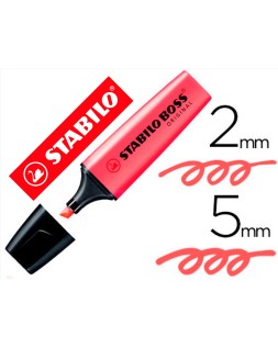 Rotulador stabilo boss fluorescente 70 rojo
