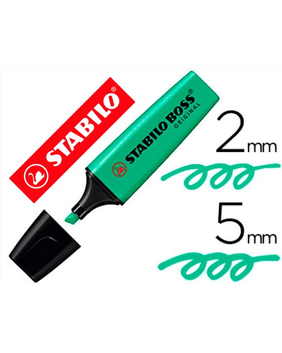 Rotulador stabilo boss fluorescente 70 turquesa