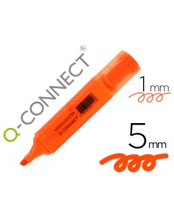 Rotulador q-connect fluorescente naranja punta biselada