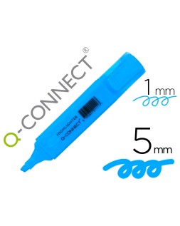 Rotulador q-connect fluorescente azul punta biselada
