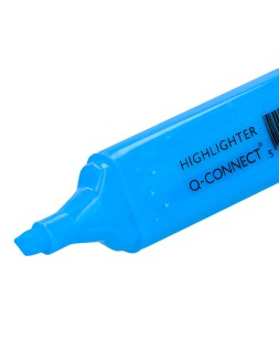 Rotulador q-connect fluorescente azul punta biselada