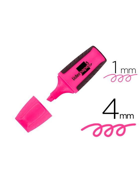 Rotulador liderpapel mini fluorescente rosa