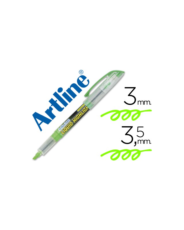 Rotulador artline fluorescente ek-640 verde punta biselada
