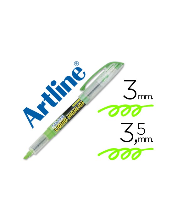Rotulador artline fluorescente ek-640 verde punta biselada