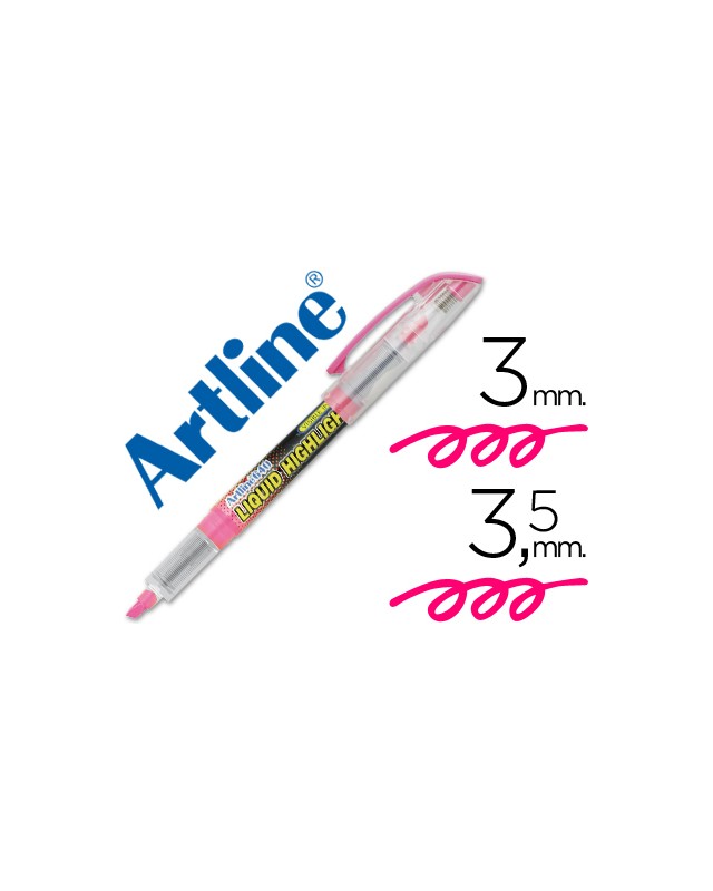Rotulador artline fluorescente ek-640 rosa punta biselada