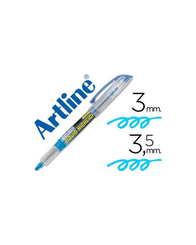 Rotulador artline fluorescente ek-640 azul punta biselada