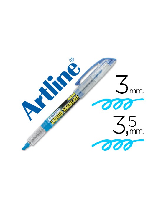 Rotulador artline fluorescente ek-640 azul punta biselada
