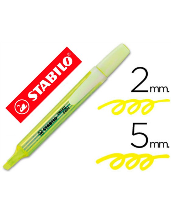 Rotulador stabilo marcador fluorescente swing cool amarillo