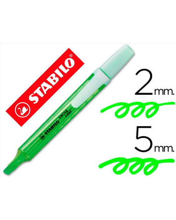 Rotulador stabilo marcador fluorescente swing cool verde
