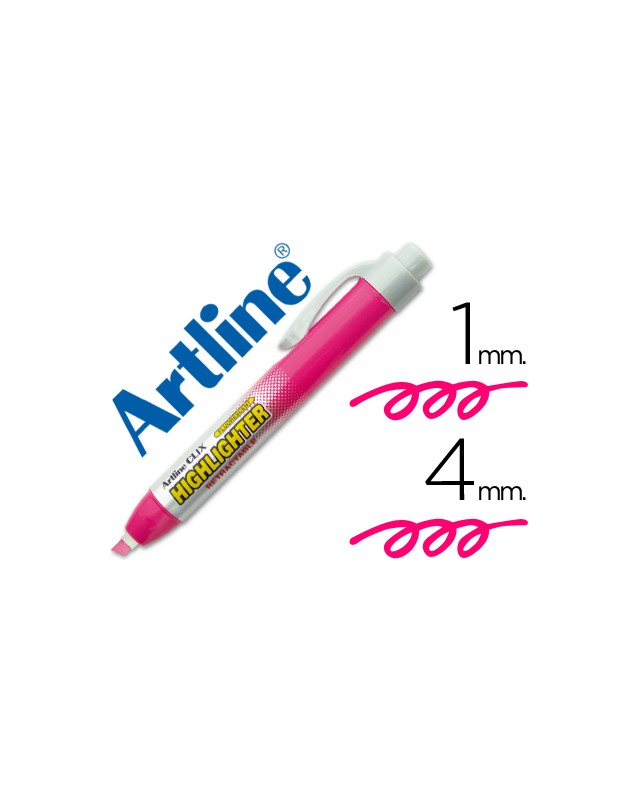 Rotulador artline clix fluorescente ek-63 rosa punta biselada 4 mm
