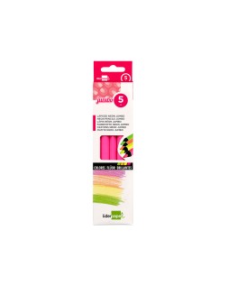 Lapices fluorescente liderpapel jumbo neon rosa