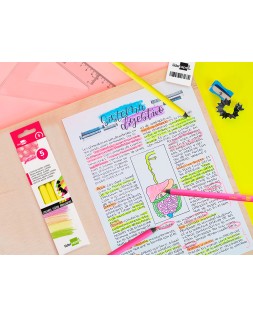 Lapices fluorescente liderpapel jumbo neon amarillo