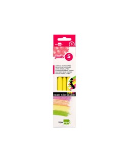 Lapices fluorescente liderpapel jumbo neon amarillo