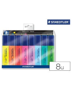 Rotulador staedtler textsurfer 364 fluorescente bolsa de 6 unidades colores surtidos + 2 regalo