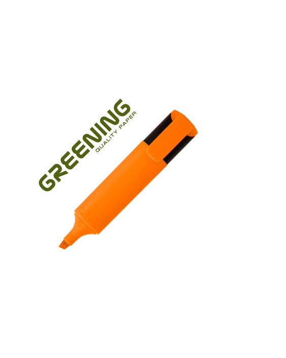 Rotulador greening fluorescente punta biselada naranja