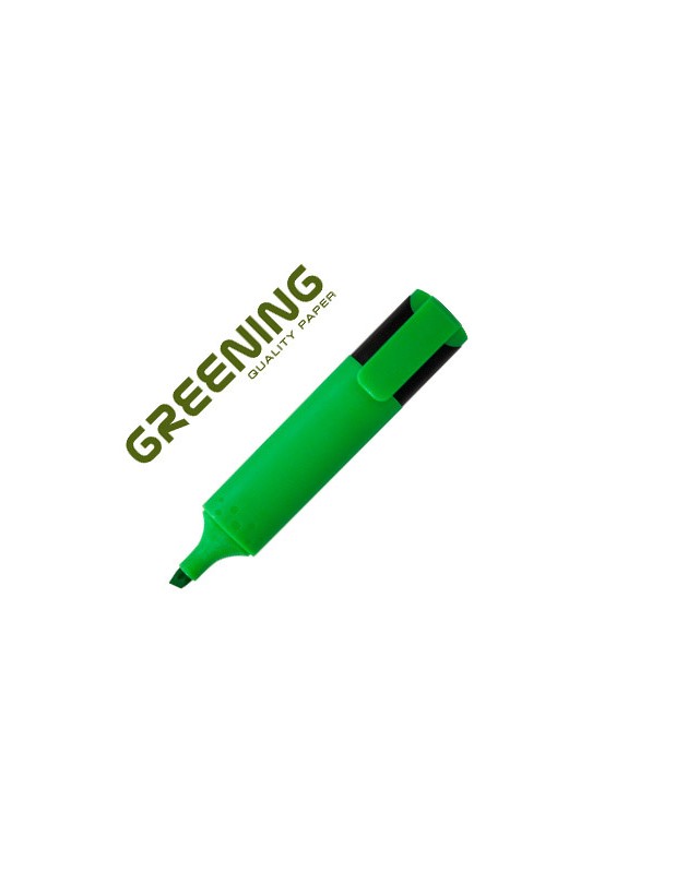 Rotulador greening fluorescente punta biselada verde