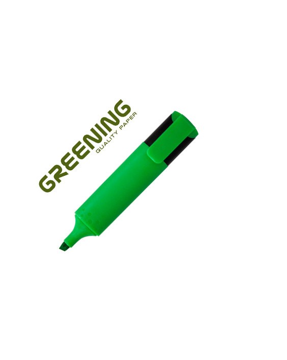Rotulador greening fluorescente punta biselada verde