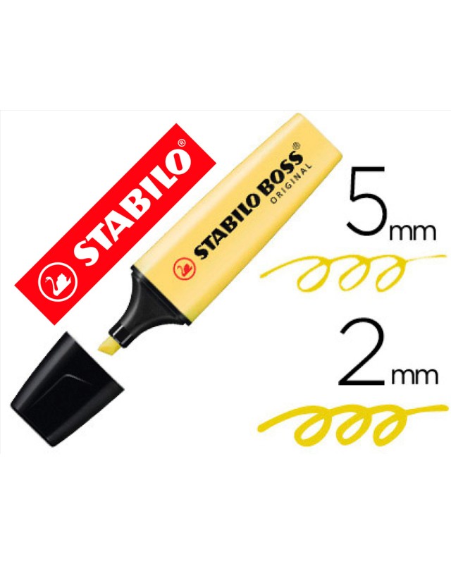 Rotulador stabilo boss pastel fluorescente 70 amarillo cremoso