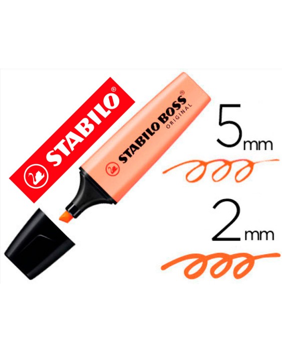 Rotulador stabilo boss pastel fluorescente 70 melocoton sedoso