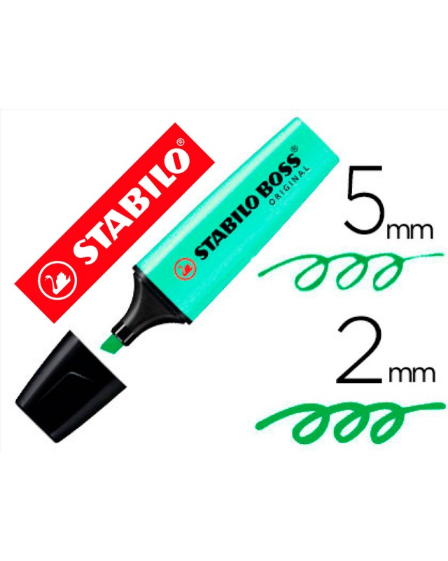 Rotulador stabilo boss pastel fluorescente 70 pizca de menta