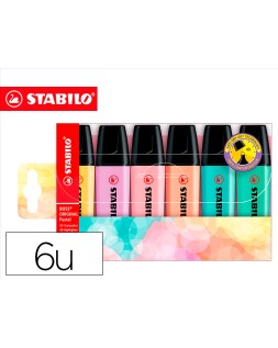 Rotulador stabilo boss pastel fluorescente 70 estuche de 6 unidades surtidas
