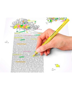 Lapices fluorescente staedtler textsurfer dry triangular amarillo caja de 12 unidades