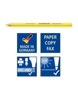 Lapices fluorescente staedtler textsurfer dry triangular amarillo caja de 12 unidades