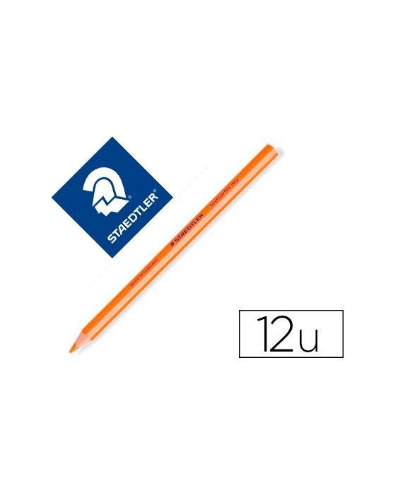 Lapices fluorescente staedtler textsurfer dry triangular naranja caja de 12 unidades
