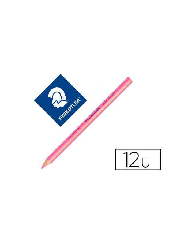 Lapices fluorescente staedtler textsurfer dry triangular rosa caja de 12 unidades