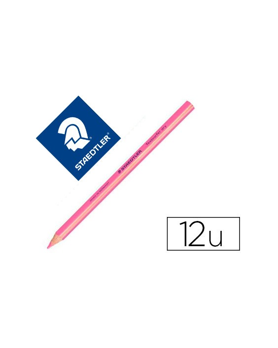 Lapices fluorescente staedtler textsurfer dry triangular rosa caja de 12 unidades