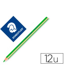 Lapices fluorescente staedtler textsurfer dry triangular verde caja de 12 unidades