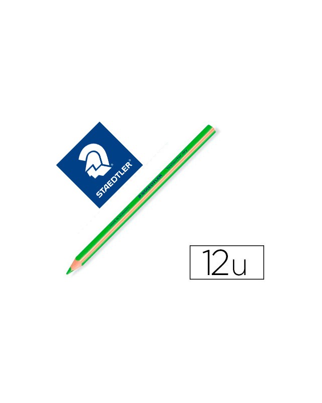 Lapices fluorescente staedtler textsurfer dry triangular verde caja de 12 unidades