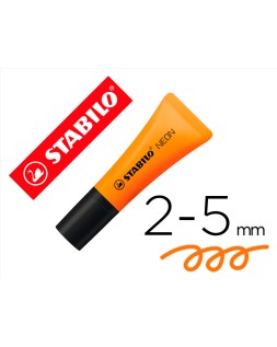 Rotulador stabilo fluorescente 72 naranja neon