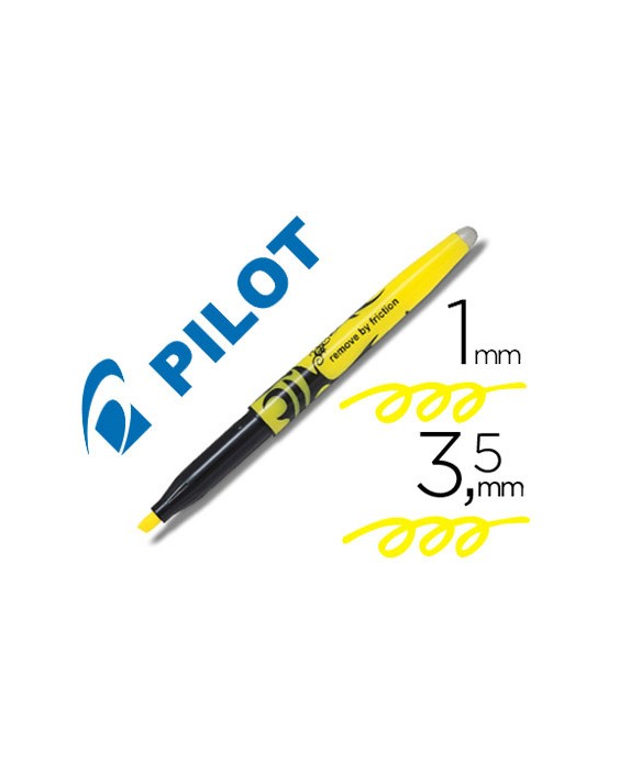 Rotulador pilot frixion light fluorescente borrable punta defibra color amarillo