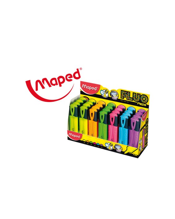 Rotulador maped fluo peps classic expositor de 28 unidades colores surtidos