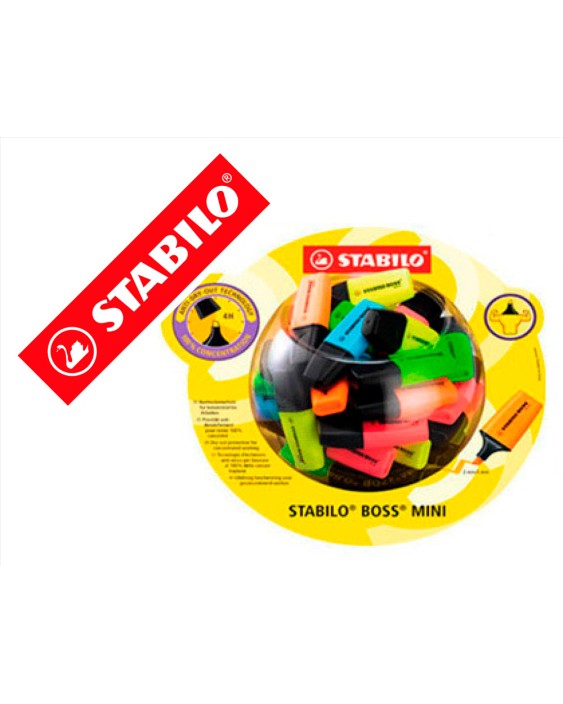 Rotulador stabilo boss mini fluorescente expositor bombonera de 50 unidades colores surtidos