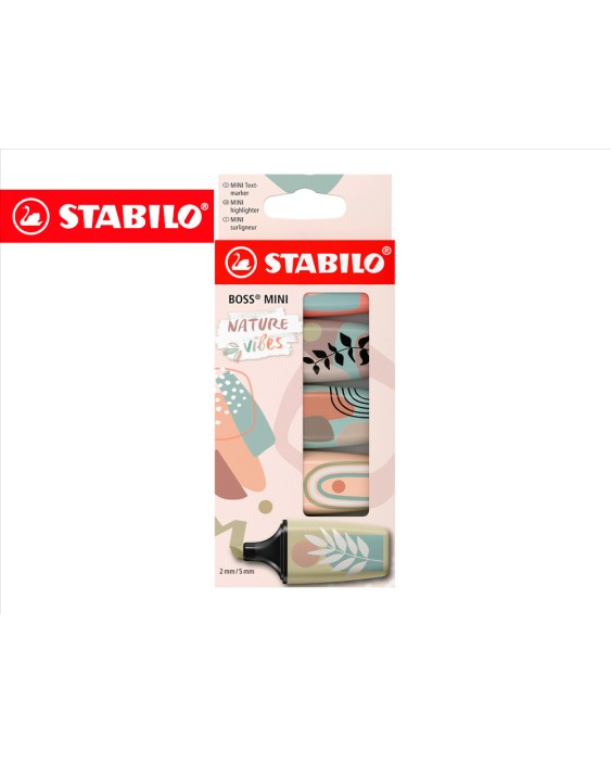 Rotulador stabilo boss mini naturevibes estuche de 5 unidades colores surtidos