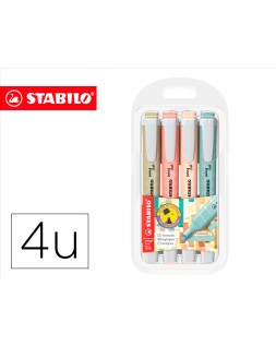 Rotulador stabilo fluorescente swing cool nature colors estuche de 4 unidades colores surtidos