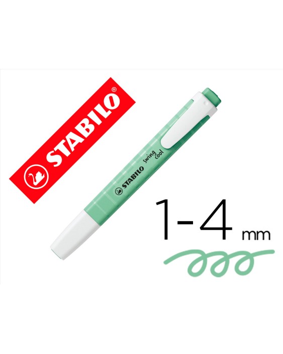 Rotulador stabilo fluorescente swing cool pastel verde menta
