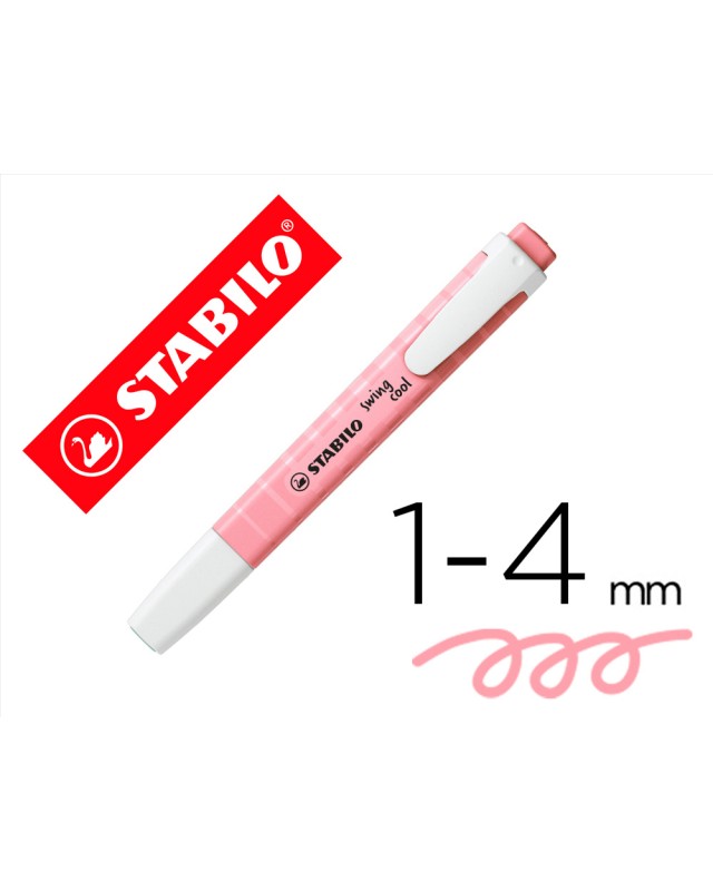 Rotulador stabilo fluorescente swing cool pastel rosa