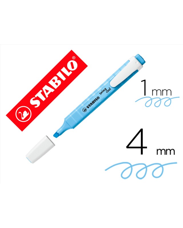 Rotulador stabilo fluorescente swing cool pastel azul ventoso