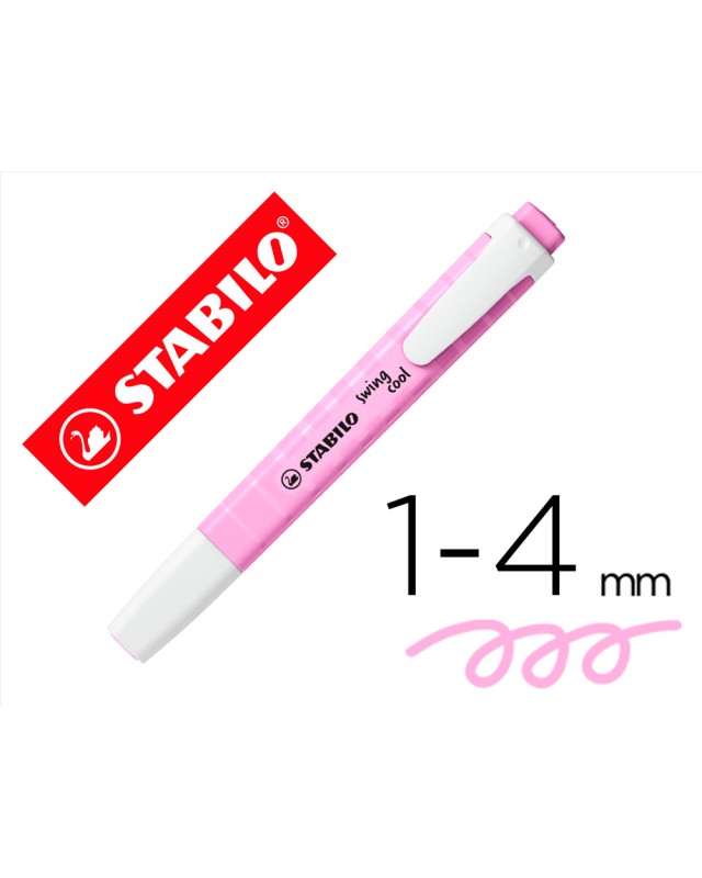 Rotulador stabilo fluorescente swing cool pastel fucsia helado