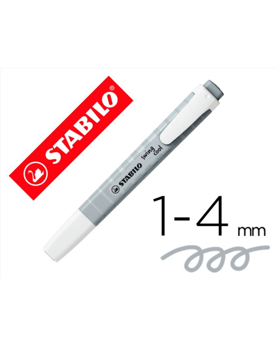 Rotulador stabilo fluorescente swing cool pastel gris polvoriento