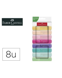 Rotulador faber castell fluorescente textliner 46 pastel estuche 8 unidades colores surtidos