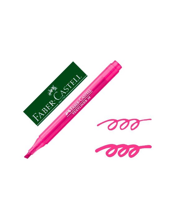Rotulador faber castell fluorescente textliner 38 rosa