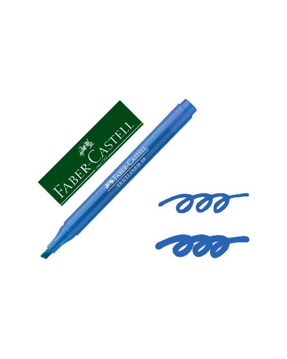 Rotulador faber castell fluorescente textliner 38 azul