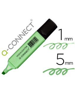 Rotulador q-connect fluorescente pastel verde punta biselada