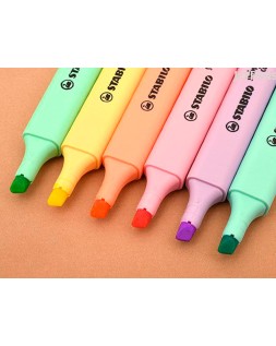 Rotulador stabilo fluorescente swing cool color pastel bolsa de 6 unidades colores surtidos